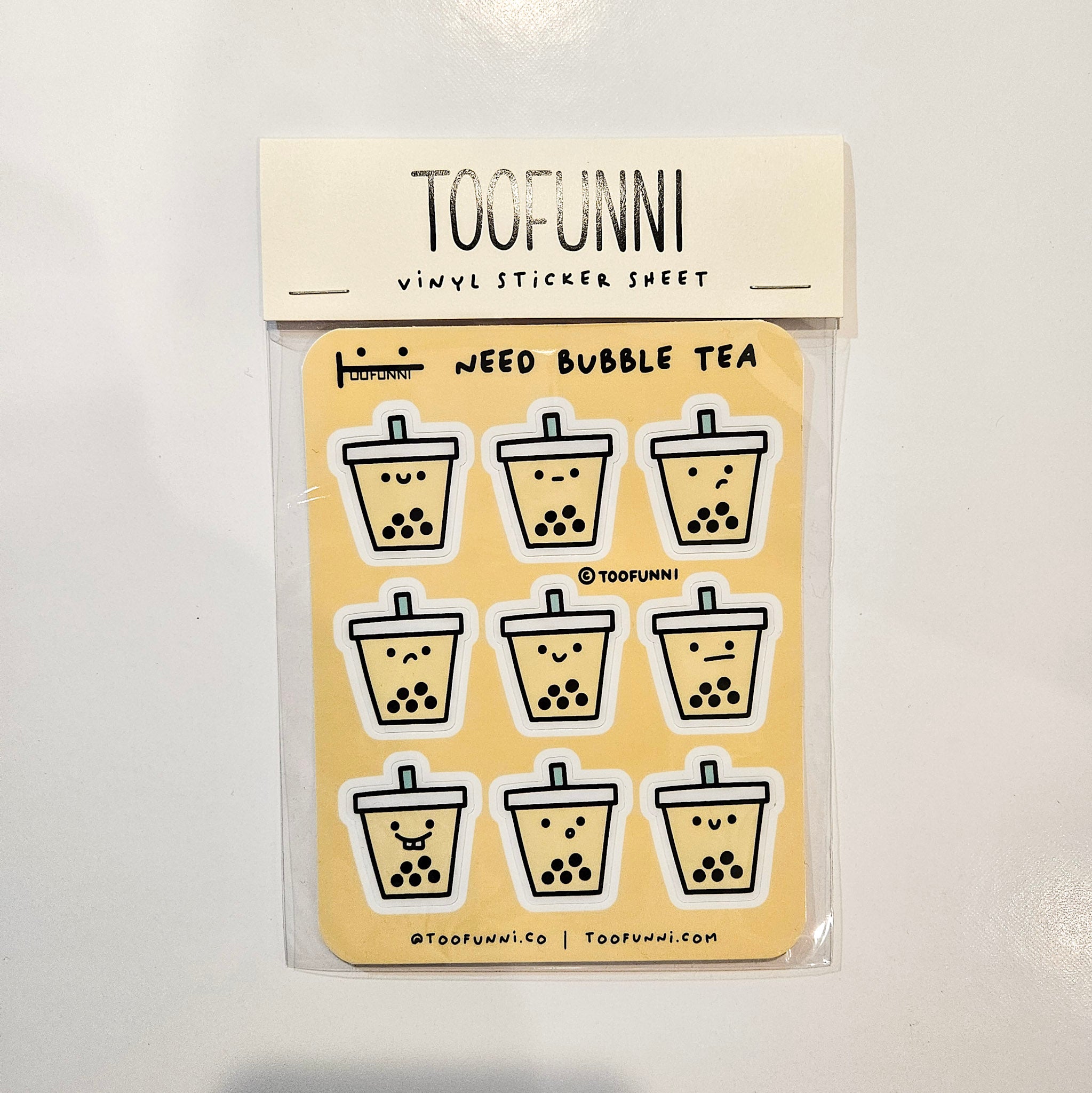 Bubble Tea Text Sticker BUBBLE TEA - Vinyl Sticker Sheet – TOOFUNNI