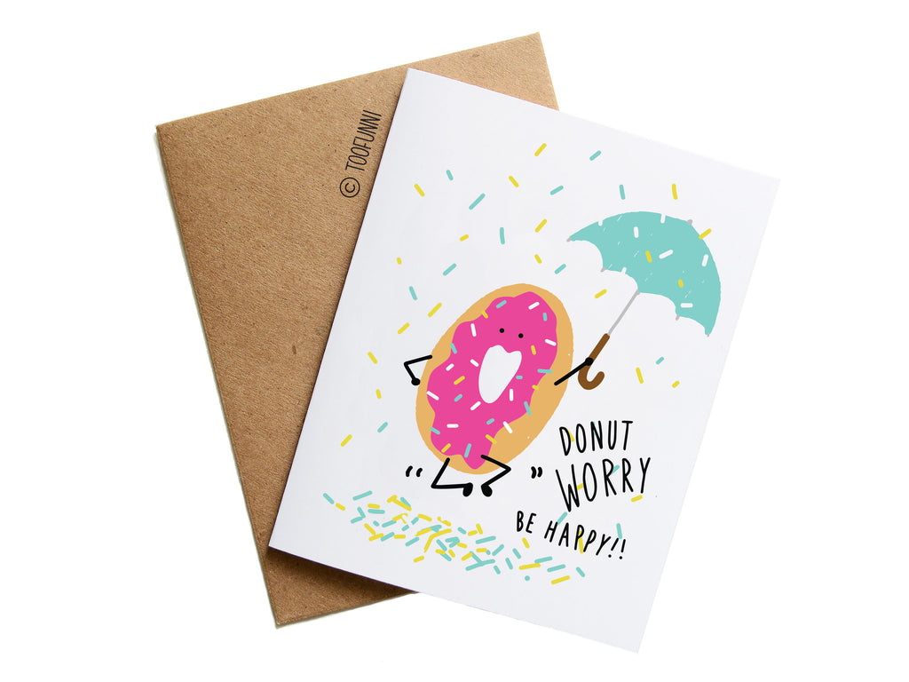 DONUT WORRY BE HAPPY (CUTE) - Card
