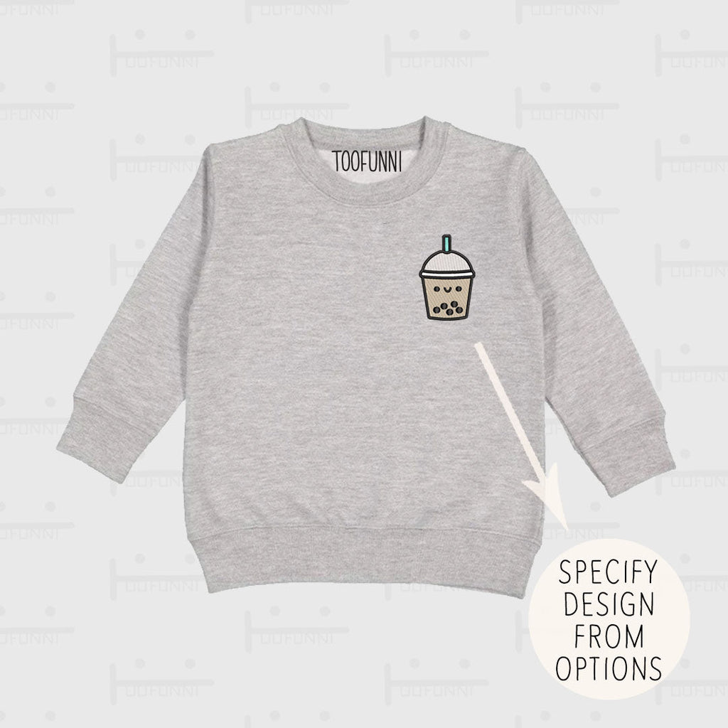 *N/A UNTIL FURTHER NOTICE* - CHOOSE EMBROIDERED DESIGN - Toddler Grey Crew