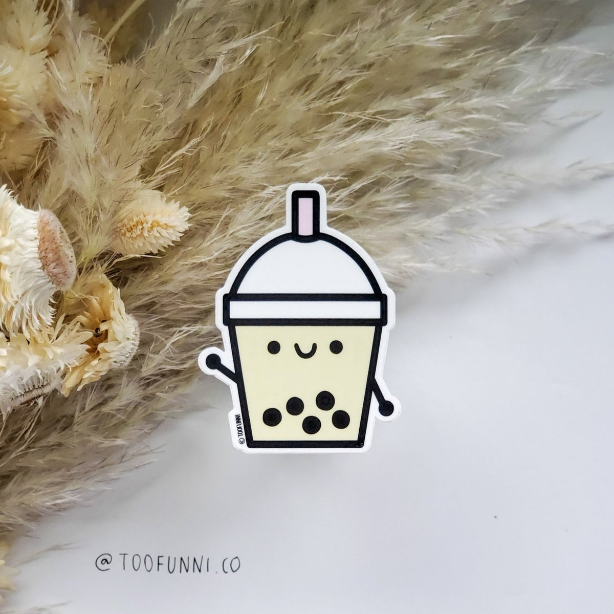 BUBBLE TEA PINK - Vinyl Sticker – TOOFUNNI