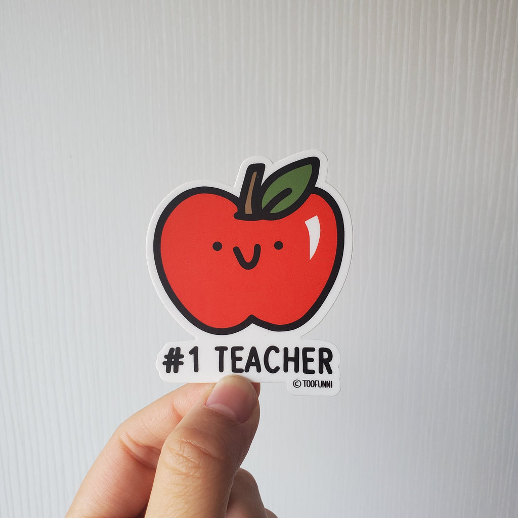 APPLE #1 TEACHER - Vinyl Sticker