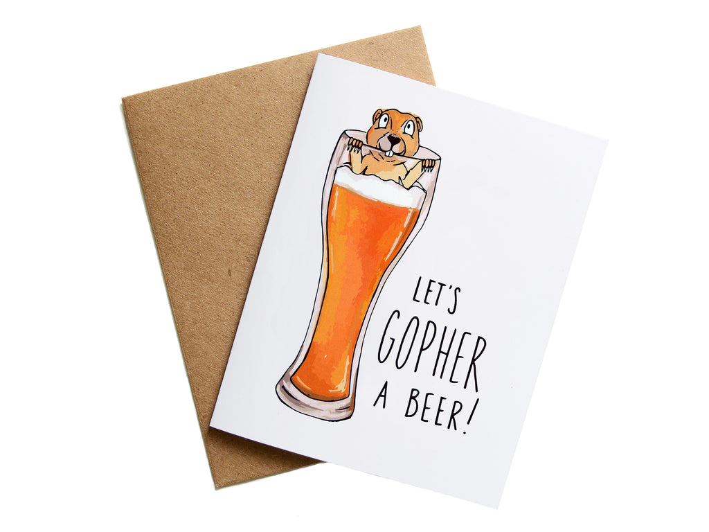 GOPHER A BEER - Card