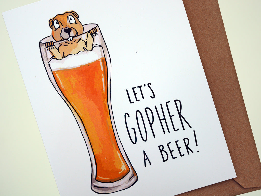 GOPHER A BEER - Card