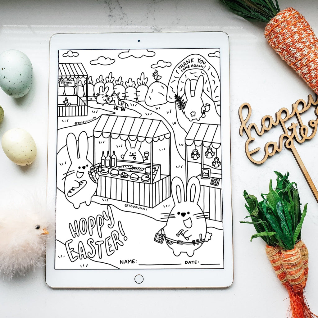 Easter Market 2023 - Colouring Page - FREE DOWNLOAD