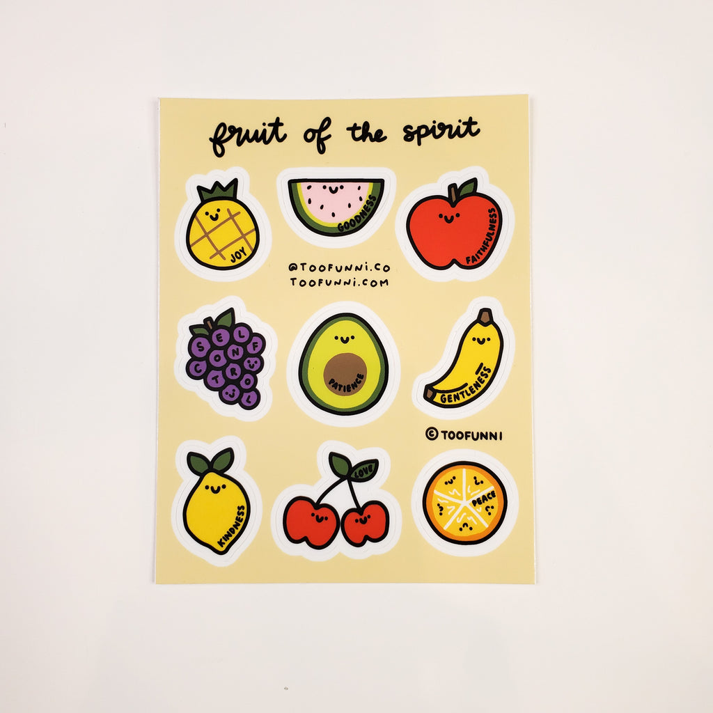 FRUIT OF THE SPIRIT - Vinyl Sticker Sheet